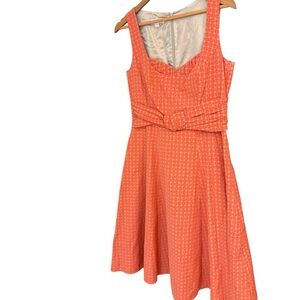 Laurel by Escada 8 EUC Orange A-Line Sweetheart Neck Mini Dress